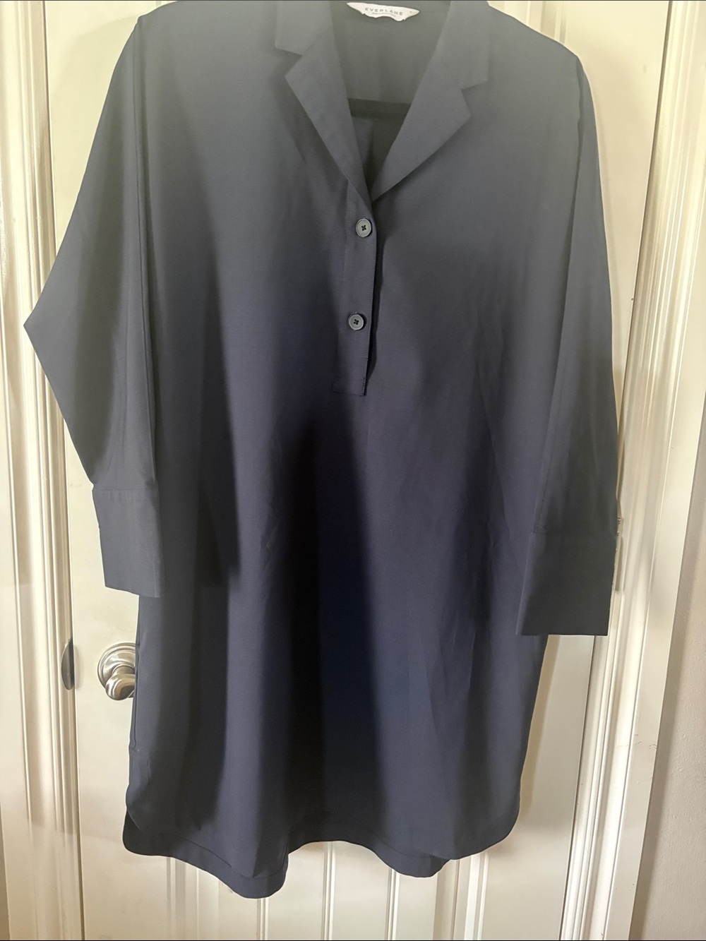 Everlane Navy Oversized Button-Down Dress